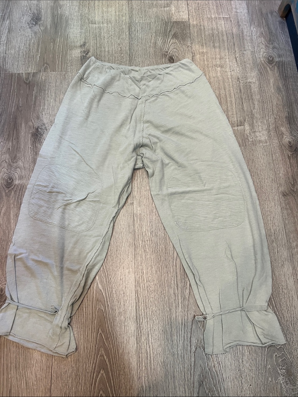 Free People Wide-Leg Crop Pants in Sage/Mint M